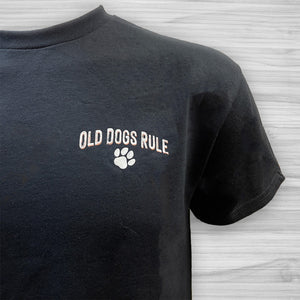 'Old Guys Rule' Men's Old Dogs Rule Vintage Tee - Black