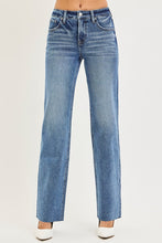 'Risen' Women's Mid Rise Straight Leg Jeans - Dark Wash
