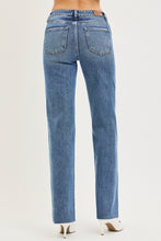 'Risen' Women's Mid Rise Straight Leg Jeans - Dark Wash
