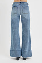 'Risen' Women's Mid Rise Wide Leg Jeans - Blue