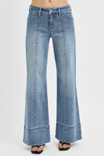 'Risen' Women's Mid Rise Wide Leg Jeans - Blue