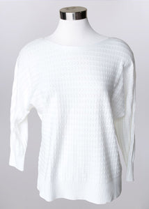 'Keren Hart' Women's Pullover Sweater Knit Top - Eggshell