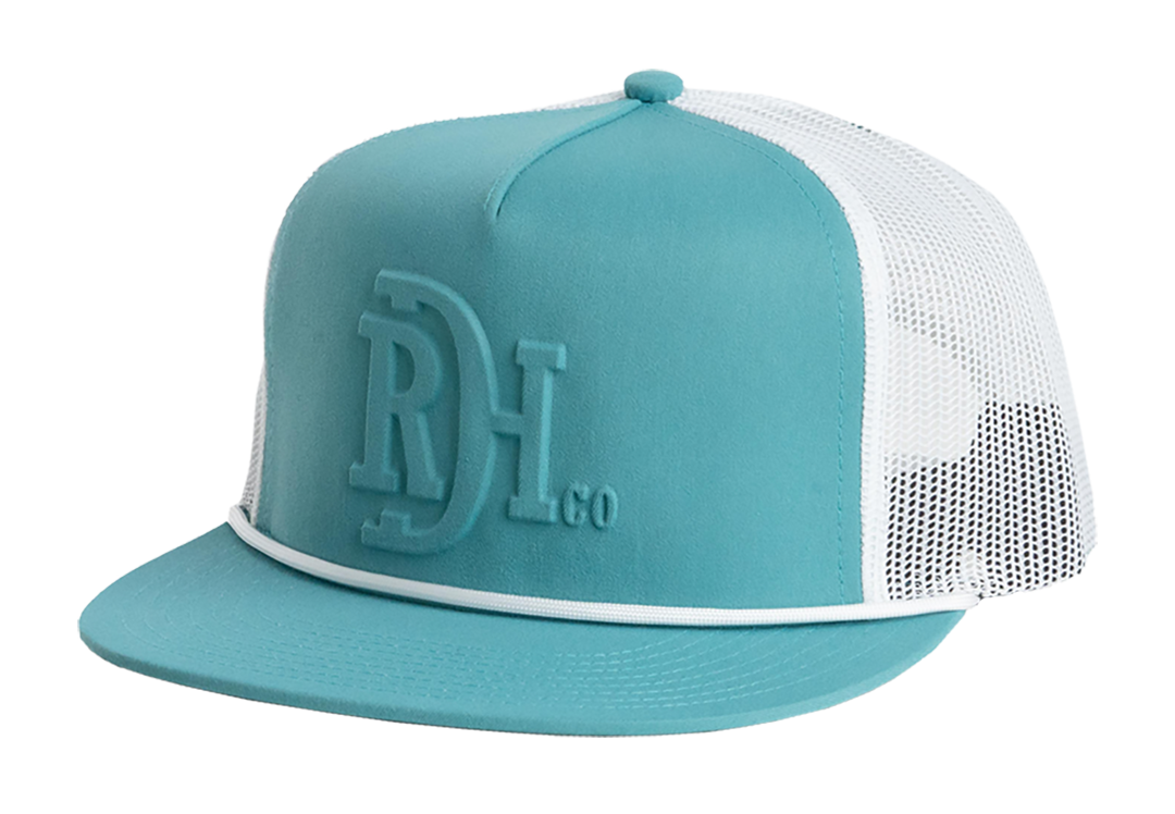 'Red Dirt Hat Company' Men's Logo Brand - Teal / White