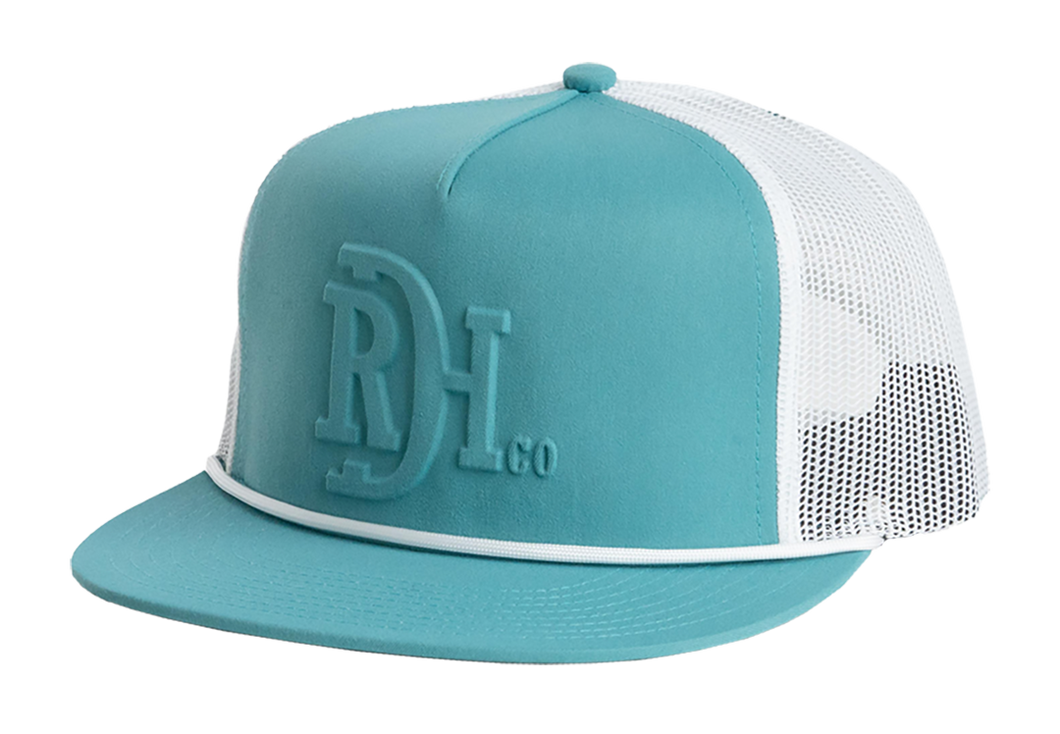 'Red Dirt Hat Company' Men's Logo Brand - Teal / White