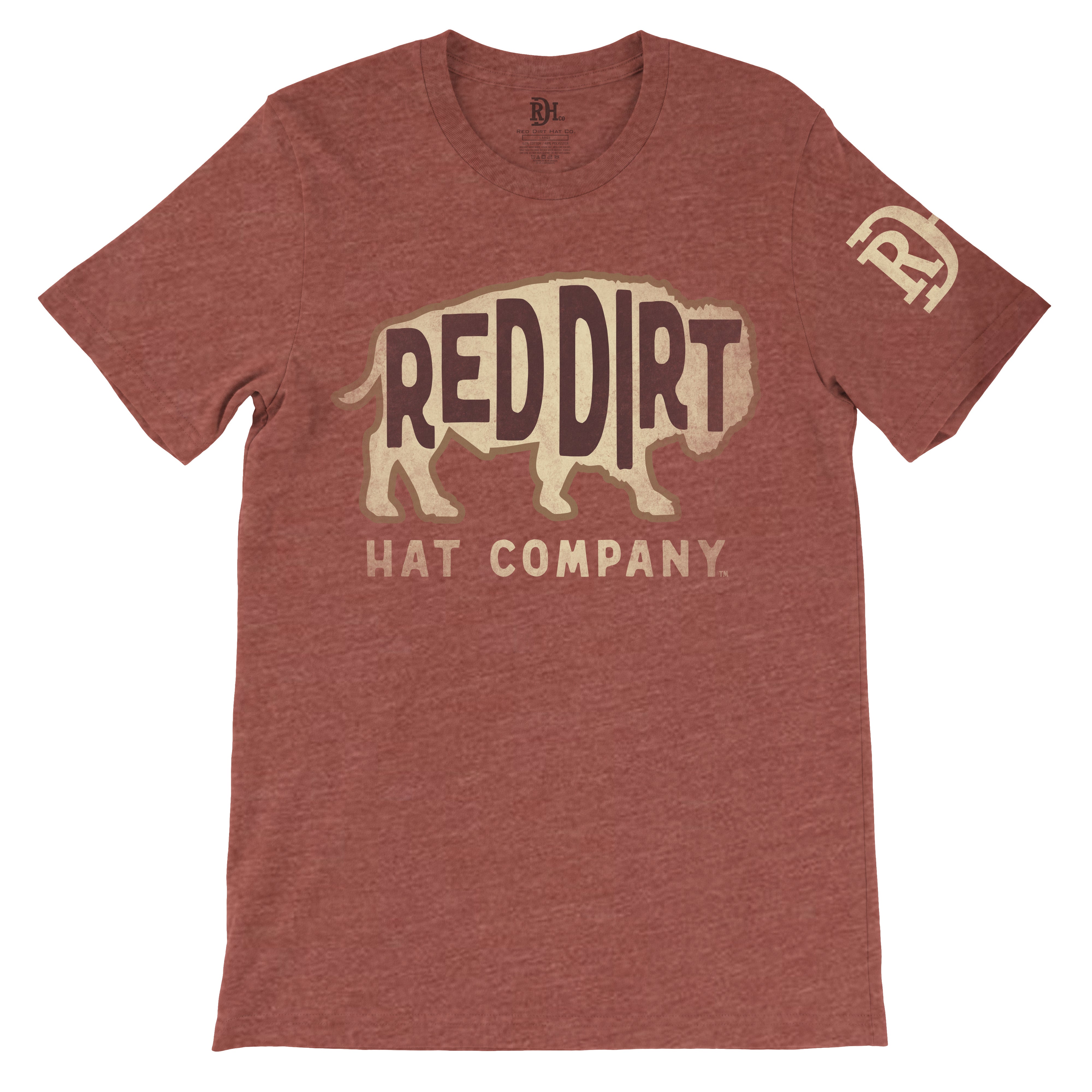 'Red Dirt Hat Company' Men's The Original Bison Short Sleeve - Red