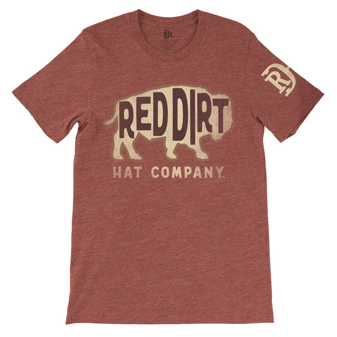 'Red Dirt Hat Company' Men's The Original Bison Short Sleeve - Red