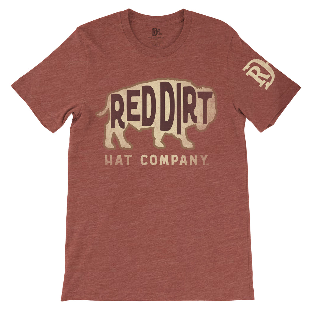 'Red Dirt Hat Company' Men's The Original Bison Short Sleeve - Red