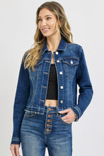 'Risen' Women's Released Hem Jacket - Dark Wash