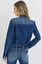 'Risen' Women's Released Hem Jacket - Dark Wash