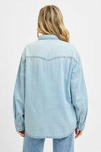 'Risen' Women's Relaxed Denim Long Sleeve Shirt - Light Wash