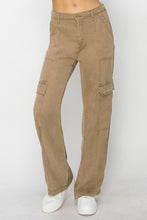 'Risen' Women's Wide Leg Cargo Pants - Sepia (Wide)