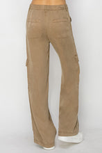 'Risen' Women's Wide Leg Cargo Pants - Sepia (Wide)