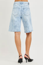 'Risen' Women's Shadow Floral Bermuda Shorts - Light Blue