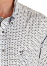 'Panhandle' Geo Print Woven Button Down - Blue