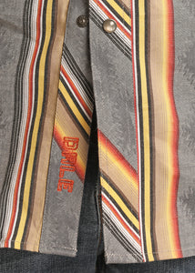 'Panhandle-Rock & Roll' Men's Dale Brisby Serape Stripe Snap Front - Black