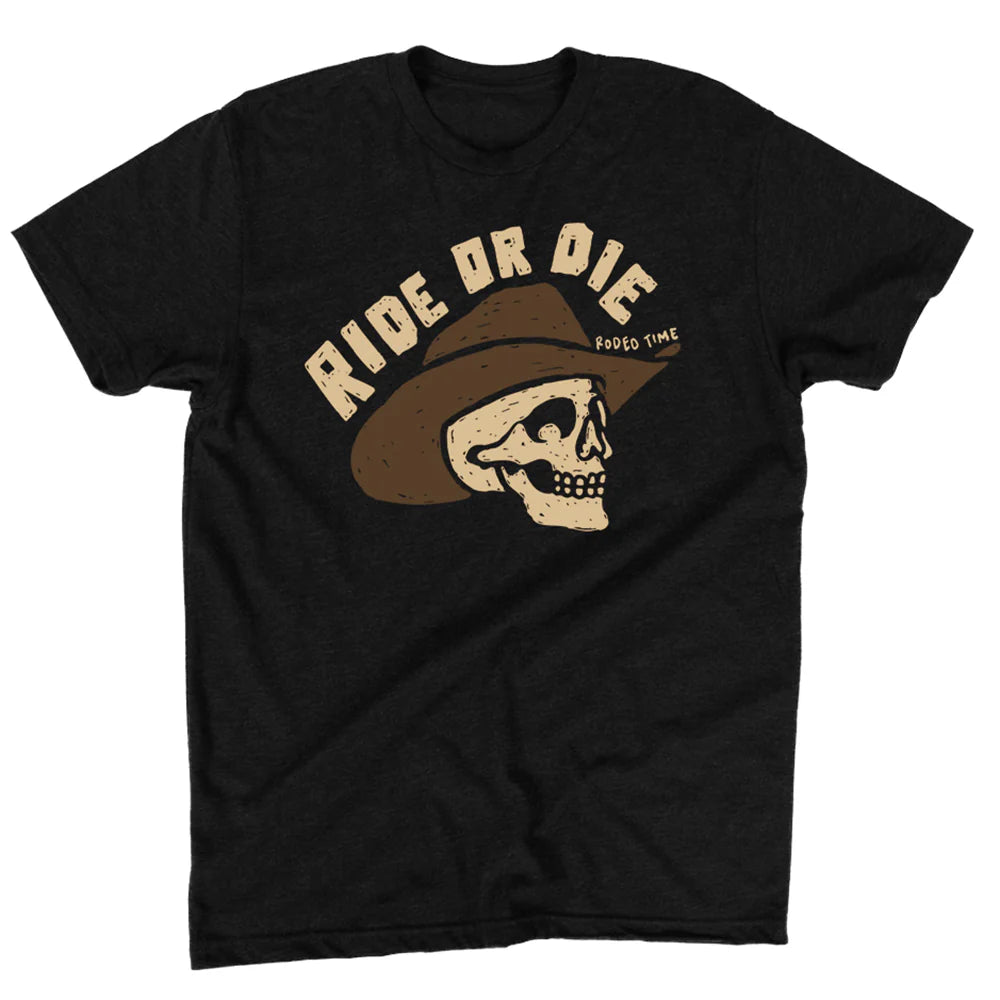 'Dale Brisby' Men's Ride Or Die Skull T-Shirt - Black