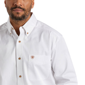 'Ariat' Men's Solid Twill Classic Fit Button Down - White