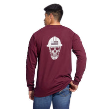 'Ariat' Men's FR Roughneck Skull Logo T-Shirt - Malbec