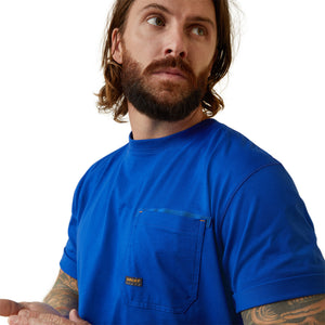 'Ariat' Men's Rebar Workman Logo T-Shirt - Royal Blue / USA