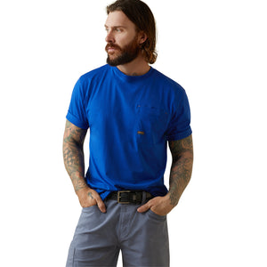 'Ariat' Men's Rebar Workman Logo T-Shirt - Royal Blue / USA