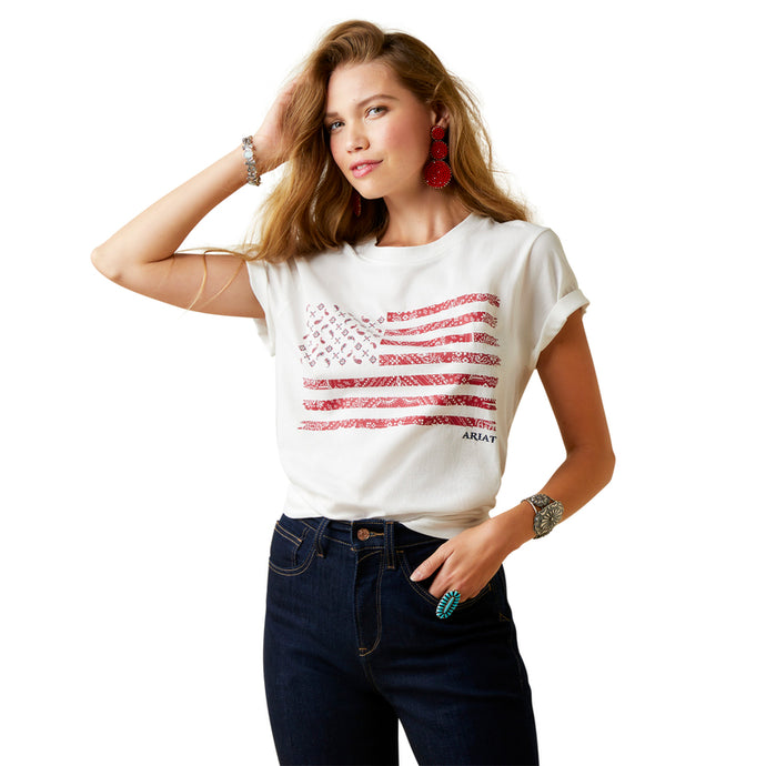 'Ariat' Women's Small Town Graphic T-Shirt - Cloud Dancer