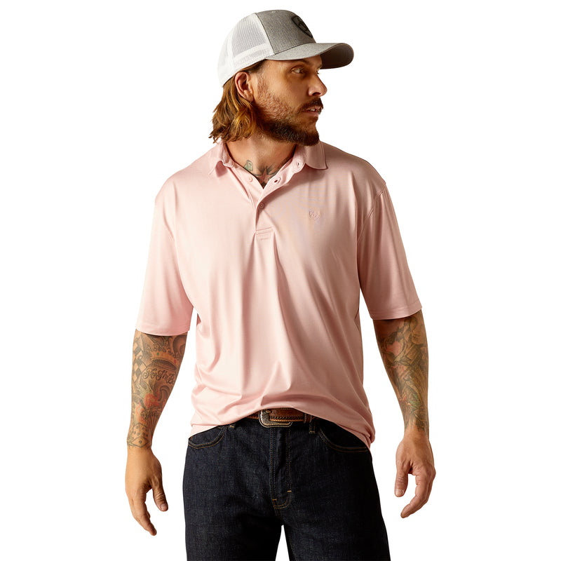 'Ariat' Men's Charger 2.0 Polo - Pink Daisy