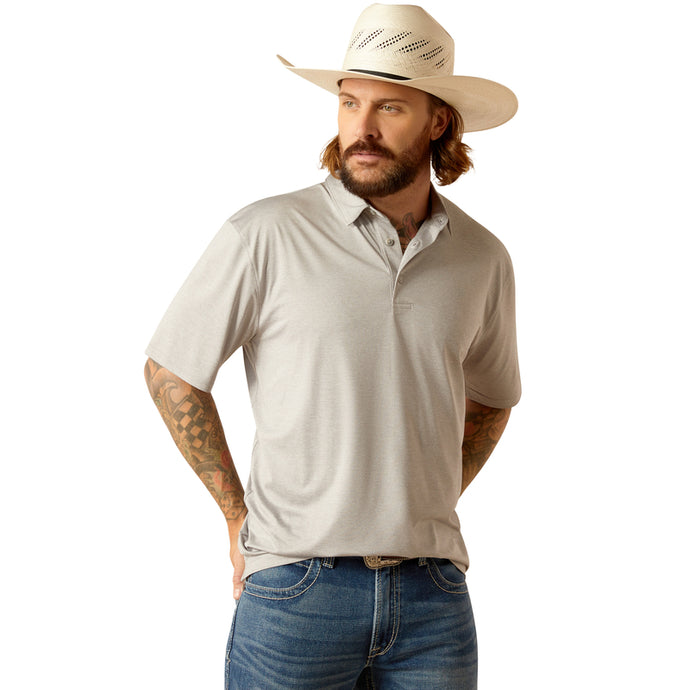 'Ariat' Men's Charger 2.0 Polo - Silver Lining