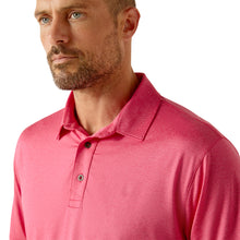 'Ariat' Men's Charger 2.0 Fitted Polo - Pink Pulse