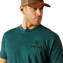 'Ariat' Men's Ariat 'Abilene Shield' T-Shirt - Dark Teal Heather