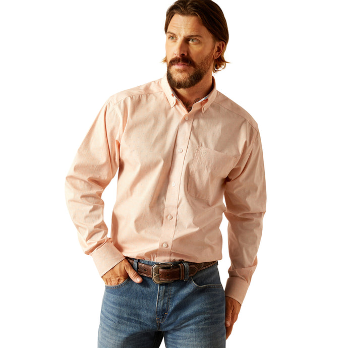 'Ariat' Men's Wrinkle Free Ashton Classic Long Sleeve - Pink