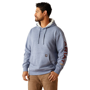 'Ariat' Men's Rebar Graphic Hoodie - Colony Blue Heather