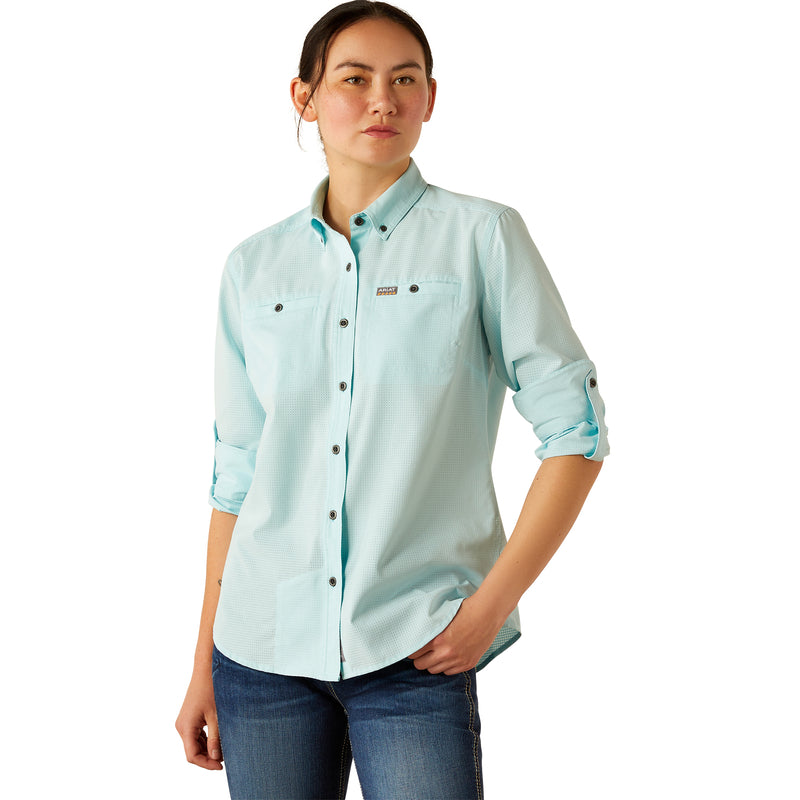 'Ariat' Women's Rebar 360 Airflow Long Sleeve - Aquatic