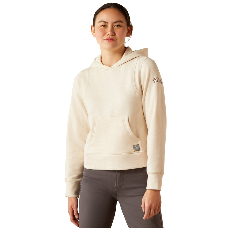 'Ariat' Women's Rebar Lightweight Cropped Hoodie - Sun Kiss Heather