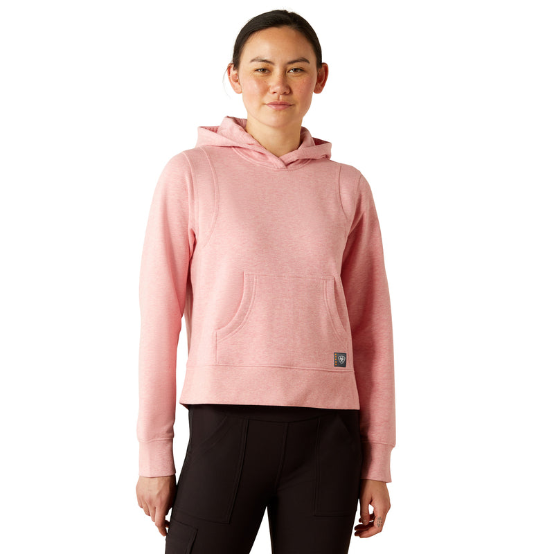 'Ariat' Women's Rebar Lightweight Cropped Hoodie - Powder Pink