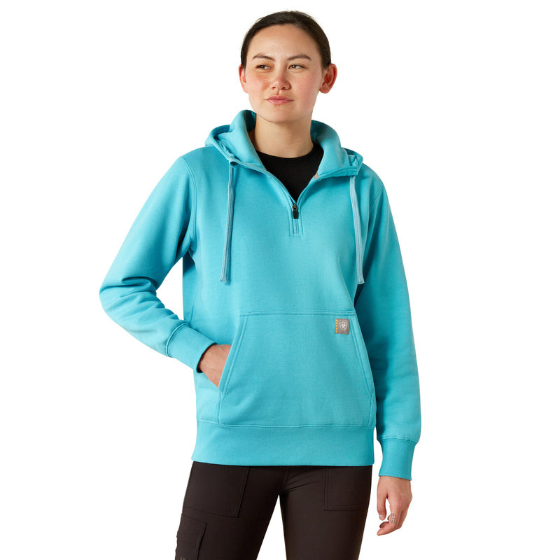 'Ariat' Women's Rebar 1/2 Zip Hoodie - Maui Blue