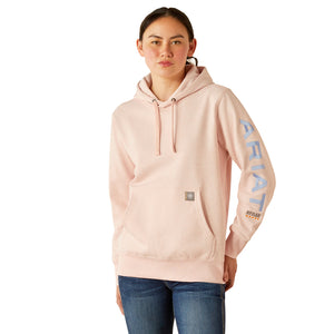 'Ariat' Women's Rebar Graphic Hoodie - Powder Pink Heather