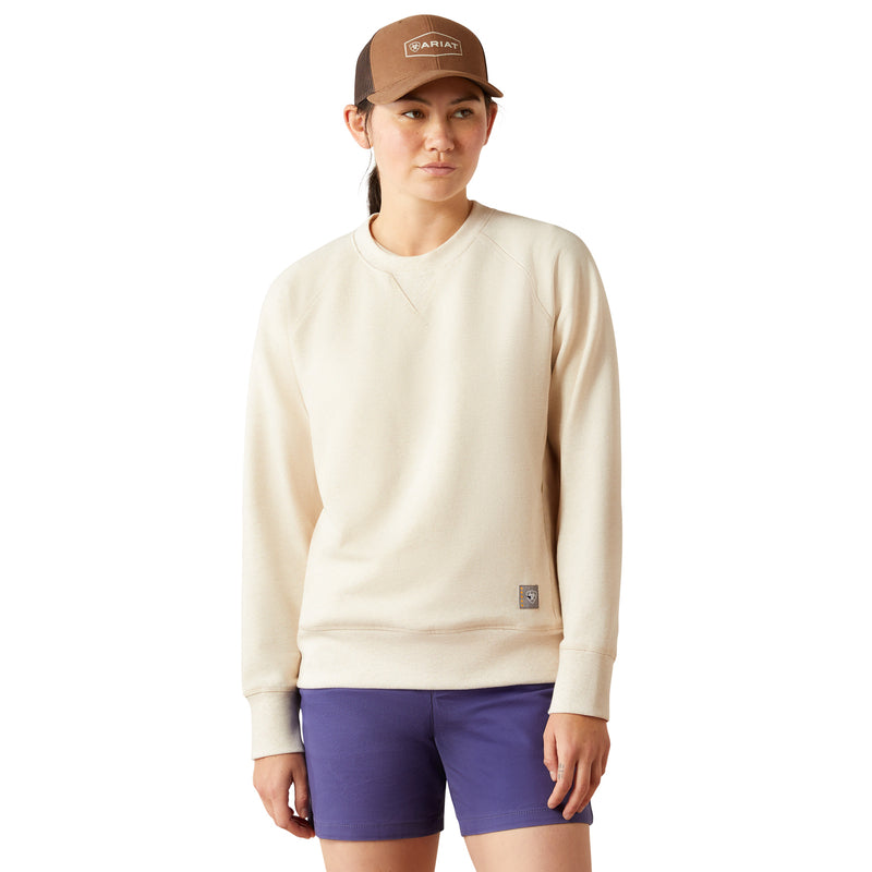 'Ariat' Women's Rebar Fleece Crewneck Sweatshirt - Sun Kiss Heather