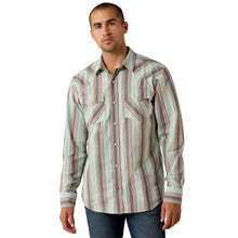 'Ariat' Men's Retro Hesperus Fitted Snap Shirt - Aquifer