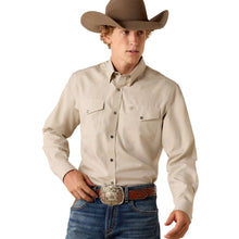 'Ariat' Men's Wrinkle Free Pinpoint Oxford Snap Long Sleeve Shirt - Brindle