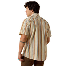 'ARIAT' Men's Retro Hawthorne Fitted Snap Shirt - Sandshell Stripe