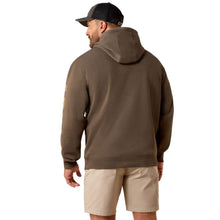 'ARIAT' Men's Rebar Lightweight Logo Hoodie - Brown / Tan