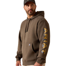 'ARIAT' Men's Rebar Lightweight Logo Hoodie - Brown / Tan