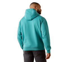 'ARIAT' Men's Rebar Lightweight Logo Hoodie - Teal / Microchip