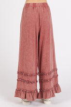 'Mittoshop' Women's Ruffle Trim Wide Leg Pants - Dark Mauve