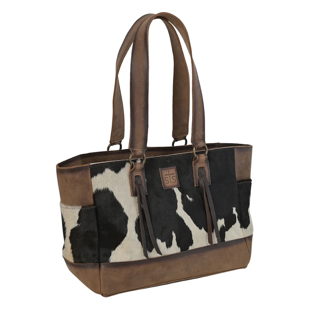 'Carroll Companies-STS' Women's Conceal Carry Montana Tote - Black / Brown