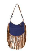 'Carroll Companies-STS' Women's Conceal Carry Mojave Sky Nellie Fringe Bag - Blue / Brown