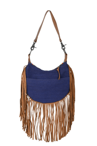 'Carroll Companies-STS' Women's Conceal Carry Mojave Sky Nellie Fringe Bag - Blue / Brown