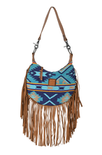 'Carroll Companies-STS' Women's Conceal Carry Mojave Sky Nellie Fringe Bag - Blue / Brown