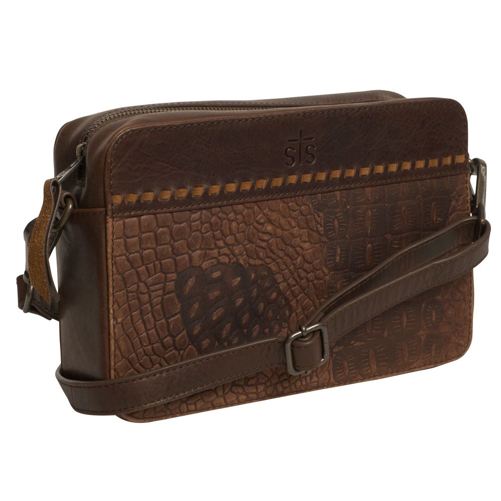 'Carroll Companies-STS' Women's Catalina Croc Crossbody - Brown