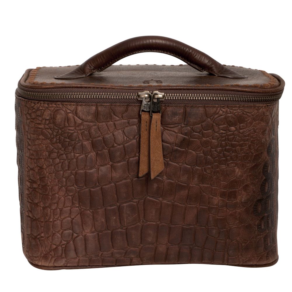 'Carroll Companies-STS' Women's Catalina Croc Train Case - Brown